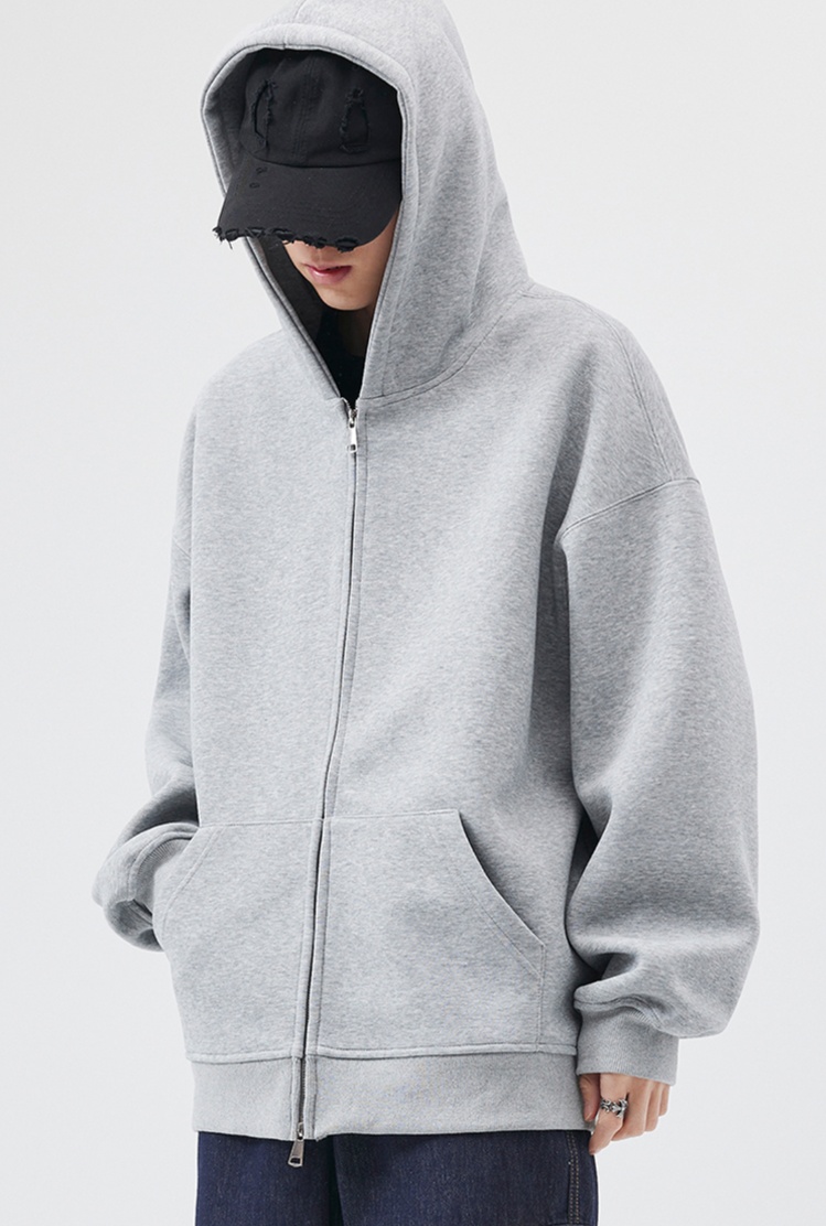 重厚感溢れる冬のジップパーカー グレー|ジップパーカー専門通販
