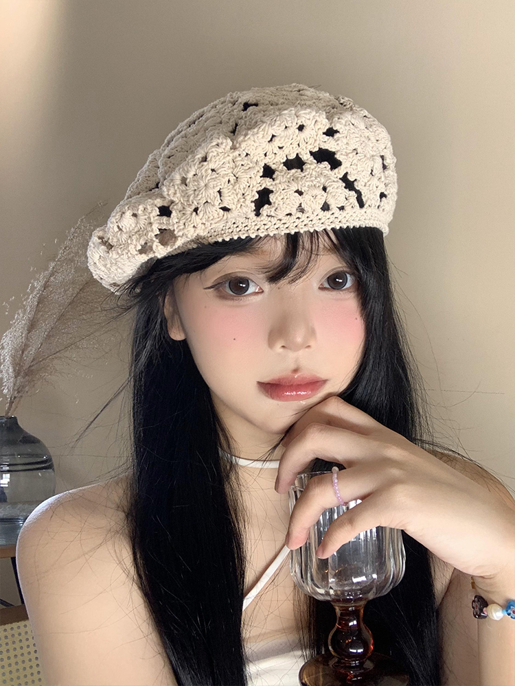 ベレー帽 花柄レース編みベレー帽 レース|ベレー帽専門通販 ベレコレ