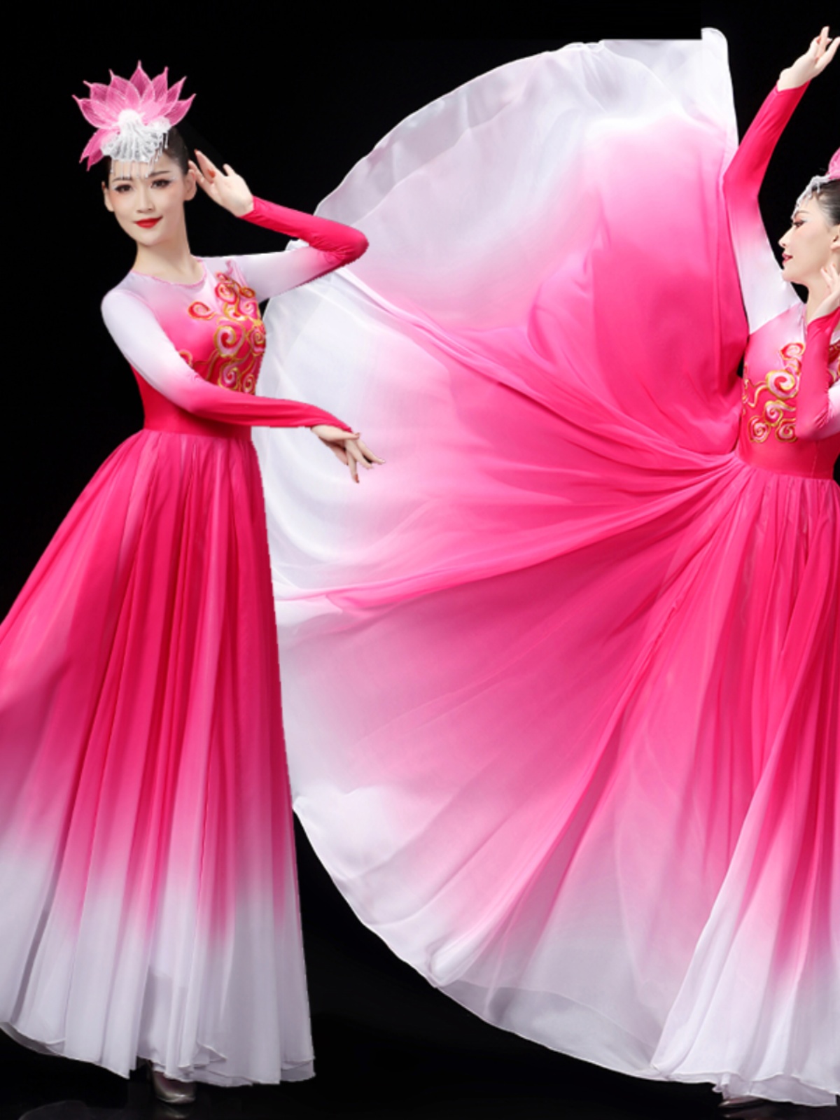 ダンス衣装 花舞グラデーションドレス 社交|ダンス衣装専門通販 Dancebeat