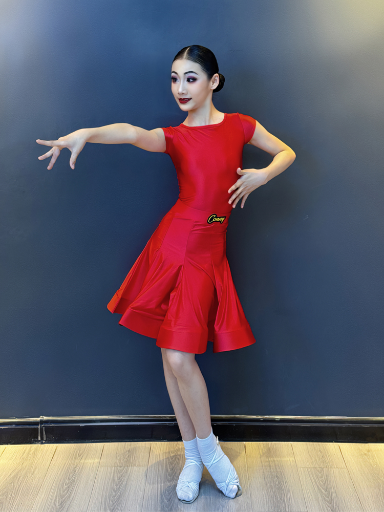 チョーカー付き社交ダンス用セパレート長袖シャツセット ラテン|社交