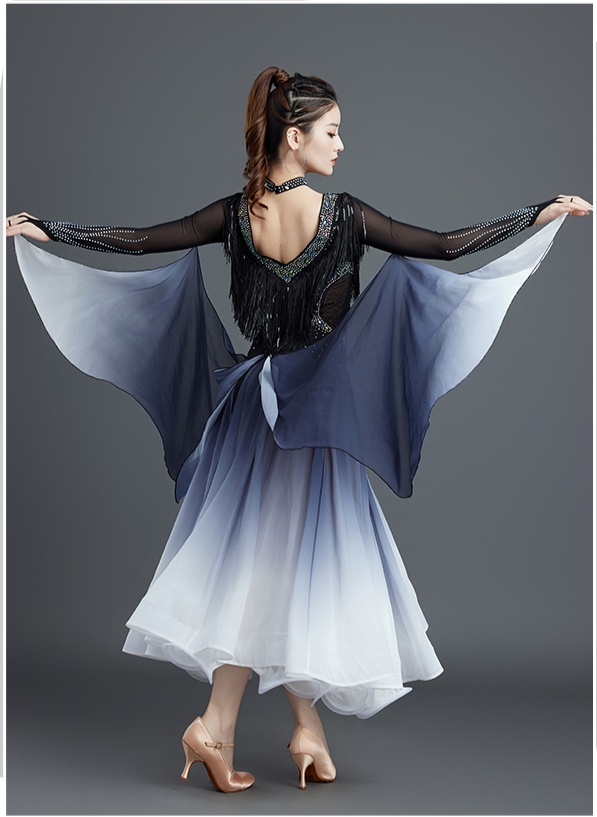 社交ダンス 舞姫の翼 グラデーションドレス モダン|社交 ダンス ドレス