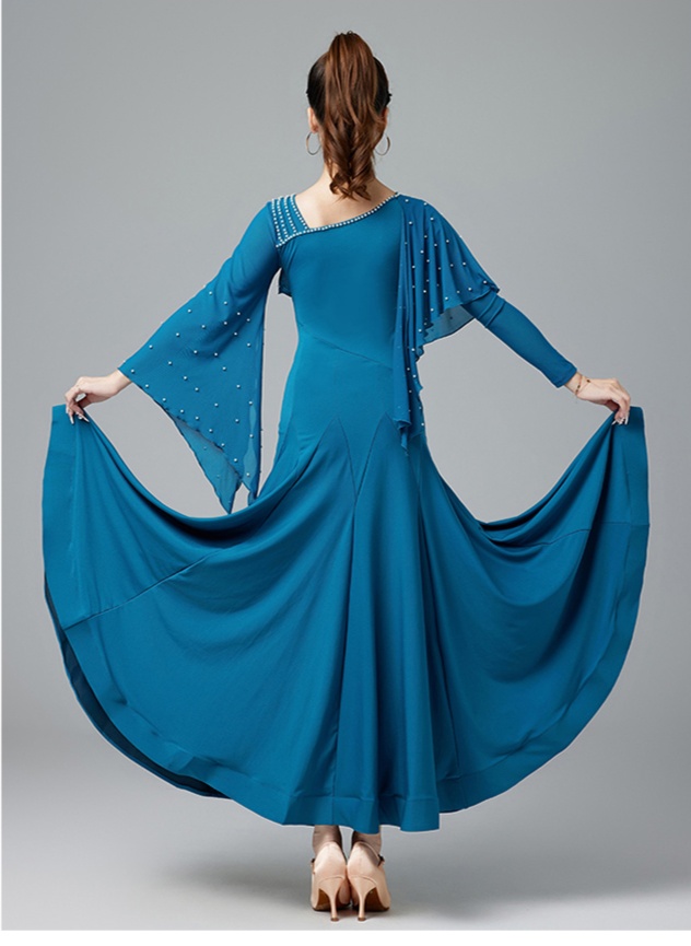 社交ダンス 優雅な舞踏会ドレス 華麗なフレア モダン|社交 ダンス