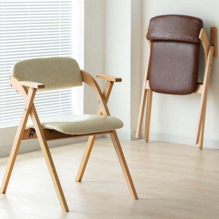 折りたたみ椅子 やさしい木の折りたたみアームチェア 木製|折りたたみ