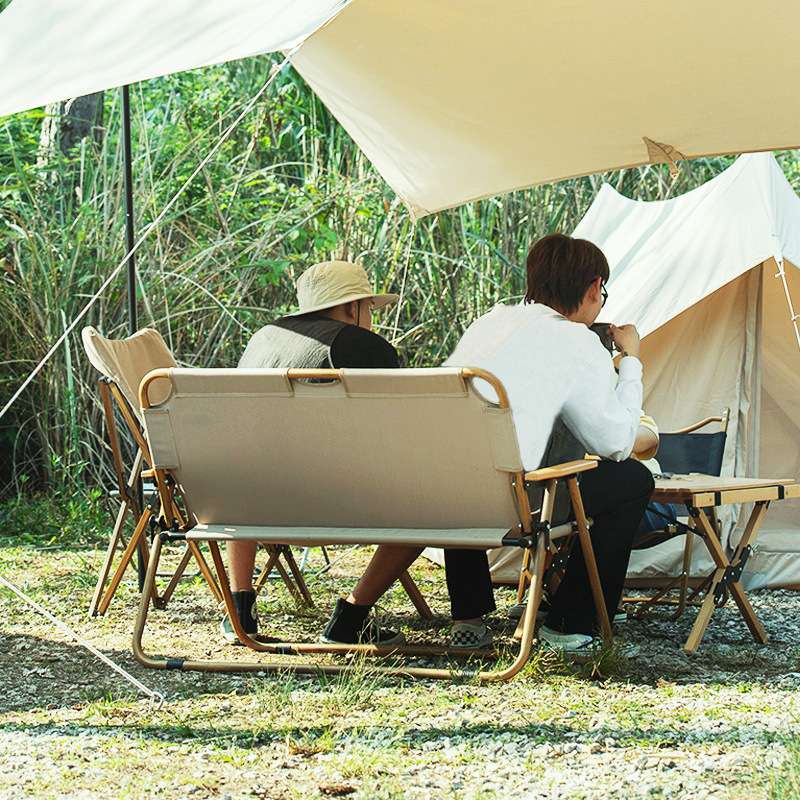 アウトドアチェア 折りたたみ式二人掛けキャンプベンチ 2 人 掛け