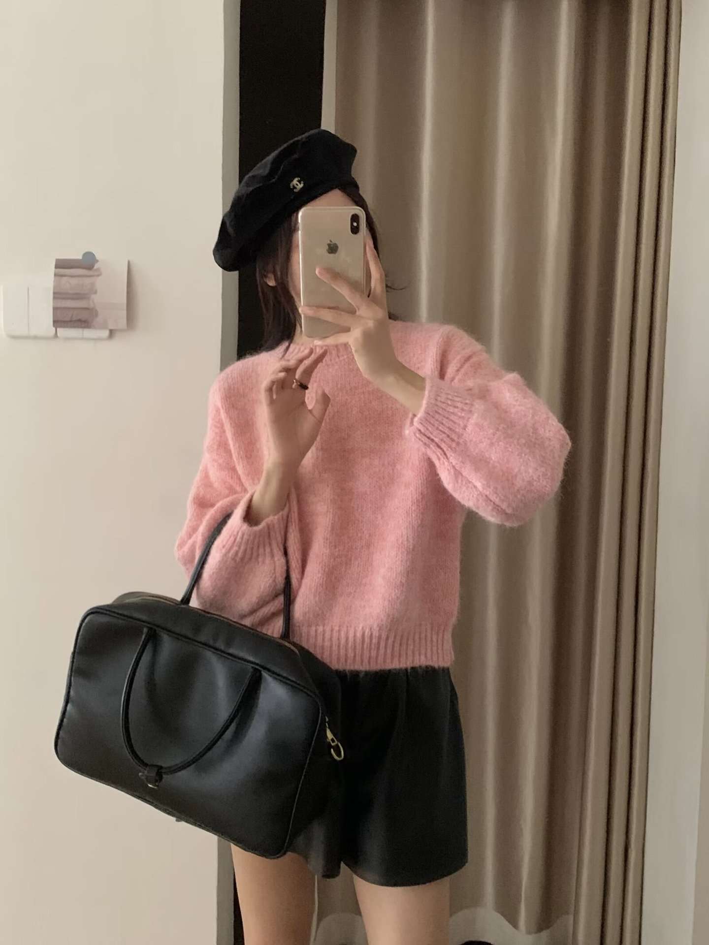 ピンクコーデ もこもこ ふわふわ ふんわり ピンクニット セーター