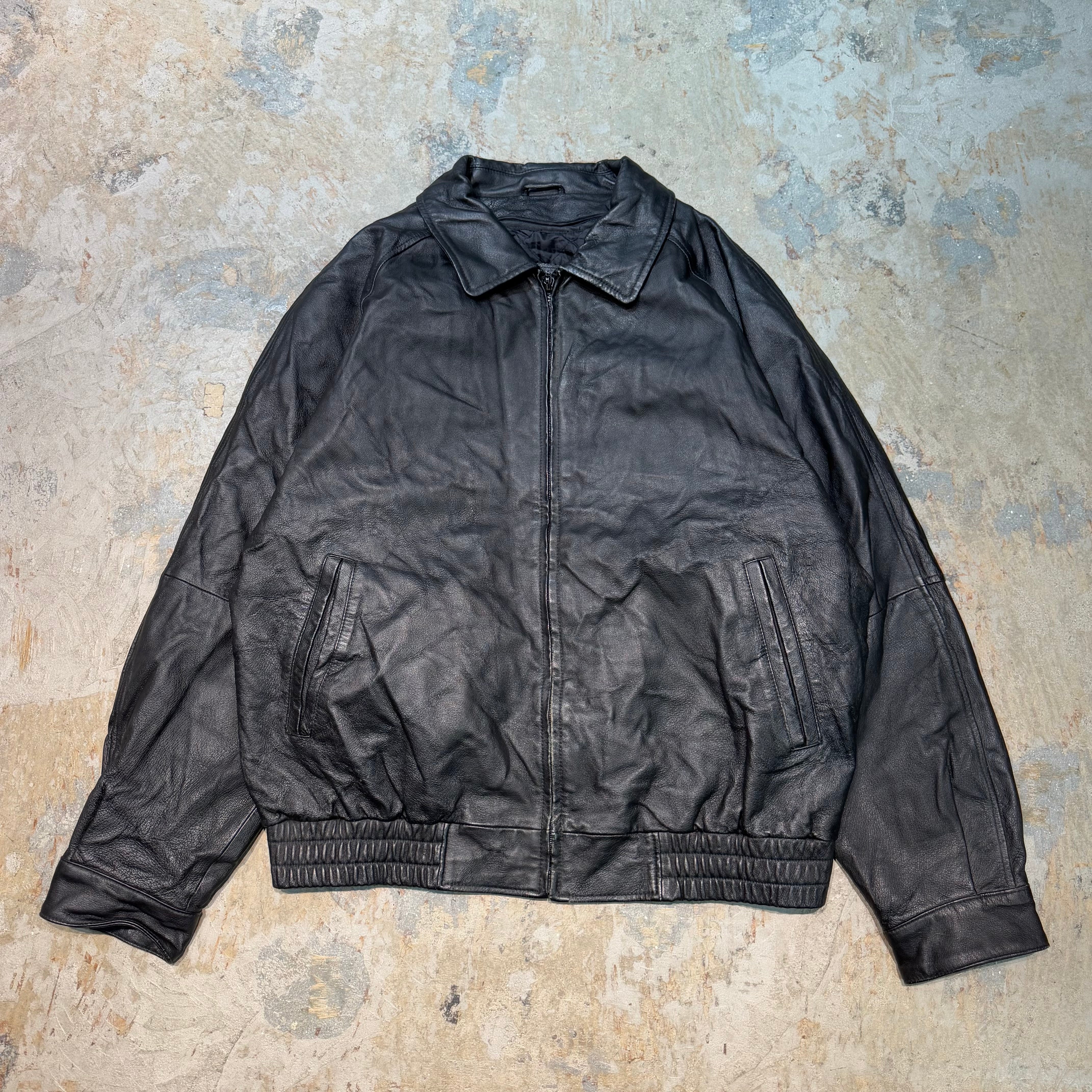 古着 90's ST JOHN'S BAY/セントジョーンズベイ/ ジップアップレザー