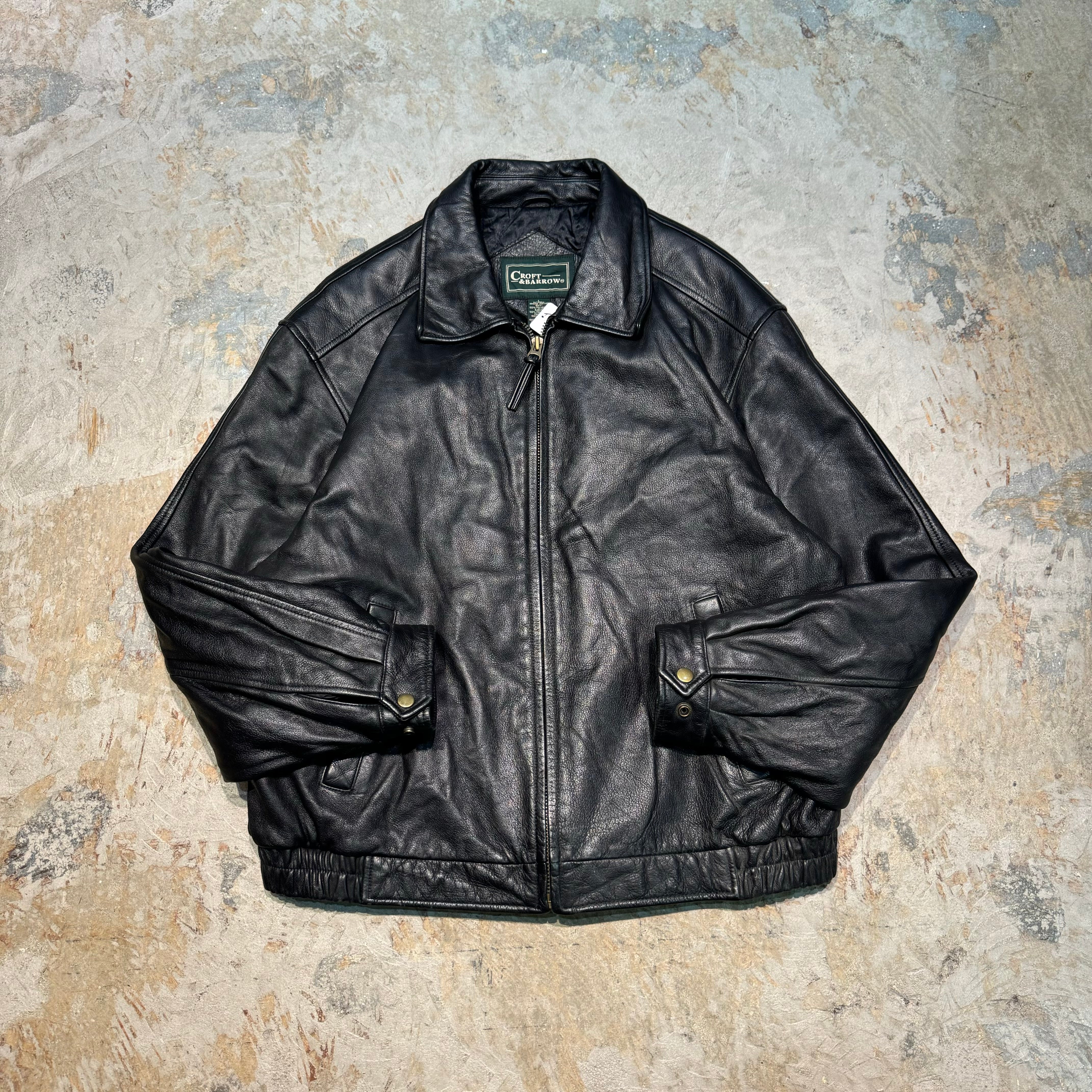 古着 CROFT&BARROW/ジップアップレザージャケット/サイズL – 古着屋 MUJIN