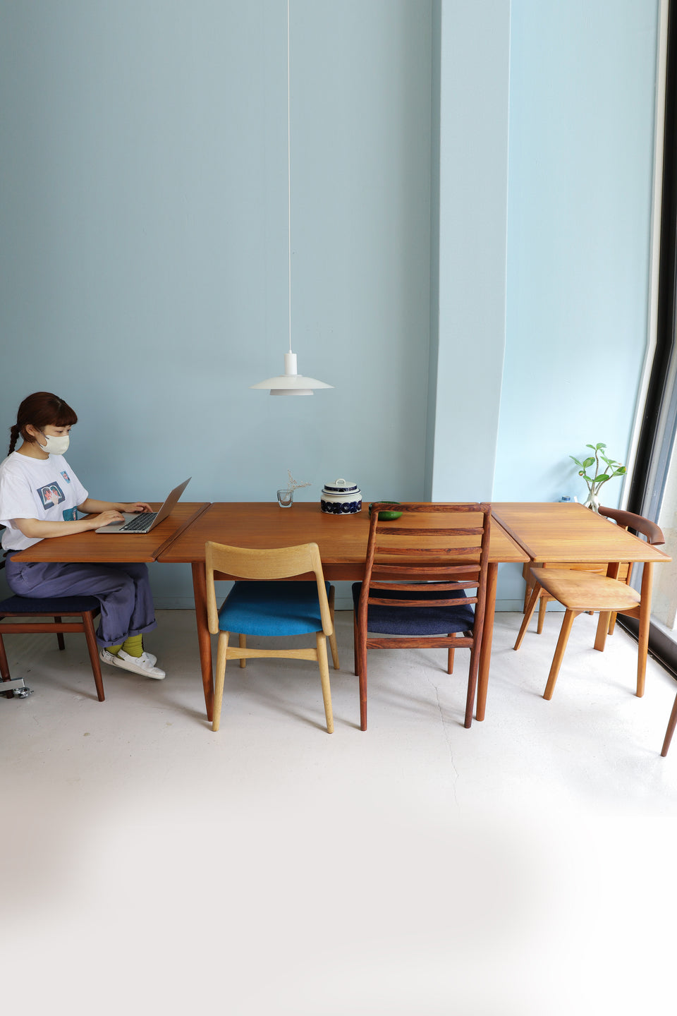 デンマークヴィンテージ エクステンション ダイニングテーブル チーク