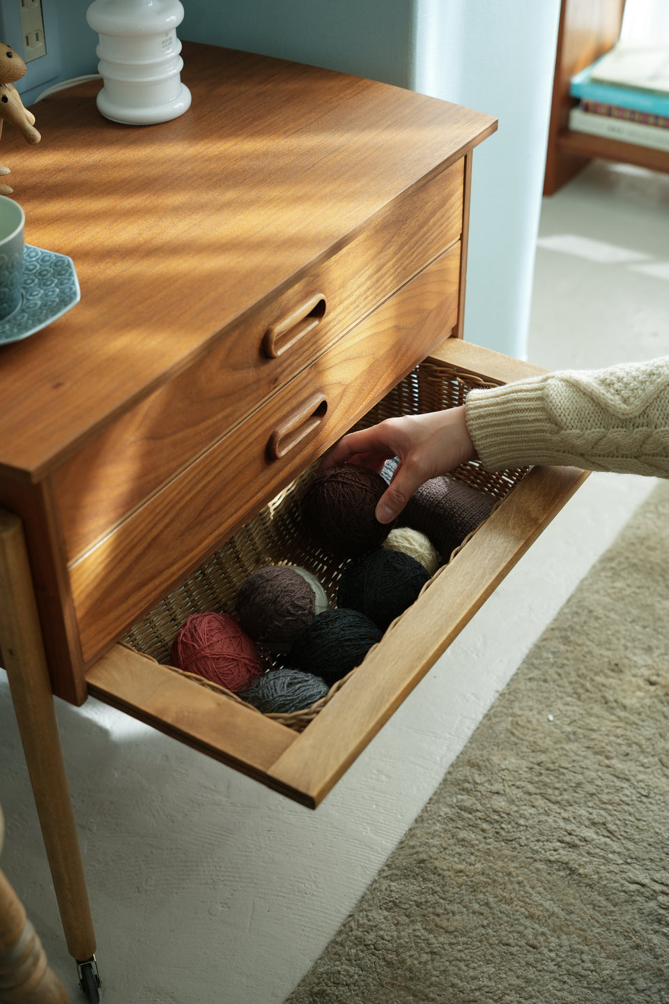 デンマークヴィンテージ ソーイングワゴン サイドテーブル 北欧家具