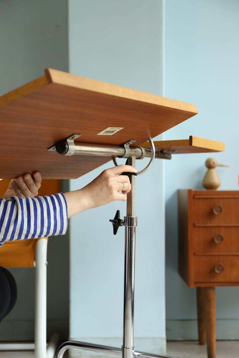 デンマークヴィンテージ キャスターテーブル オーク材/Danish Vintage