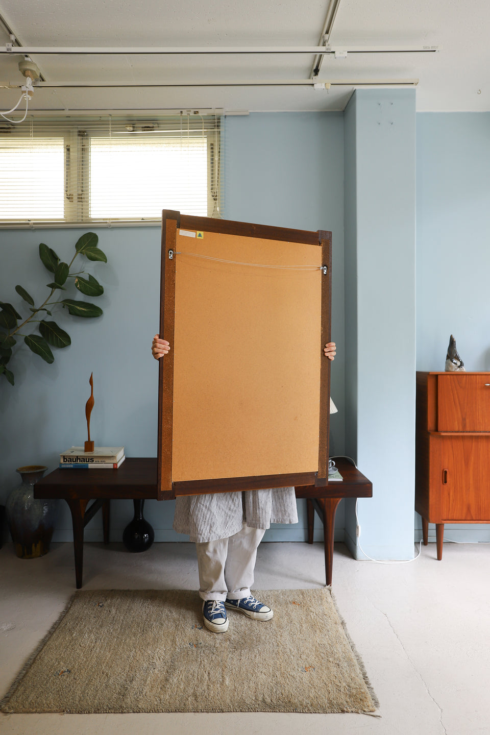 デンマークヴィンテージ ウォールミラー 壁掛け鏡 ローズウッド材 北欧