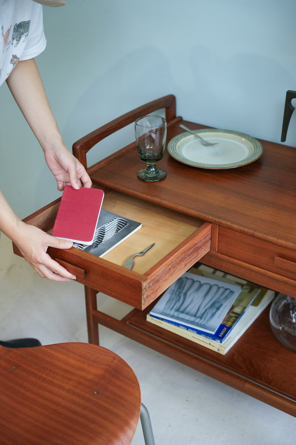 デンマークヴィンテージ サービングトロリー ワゴン チーク材 北欧家具