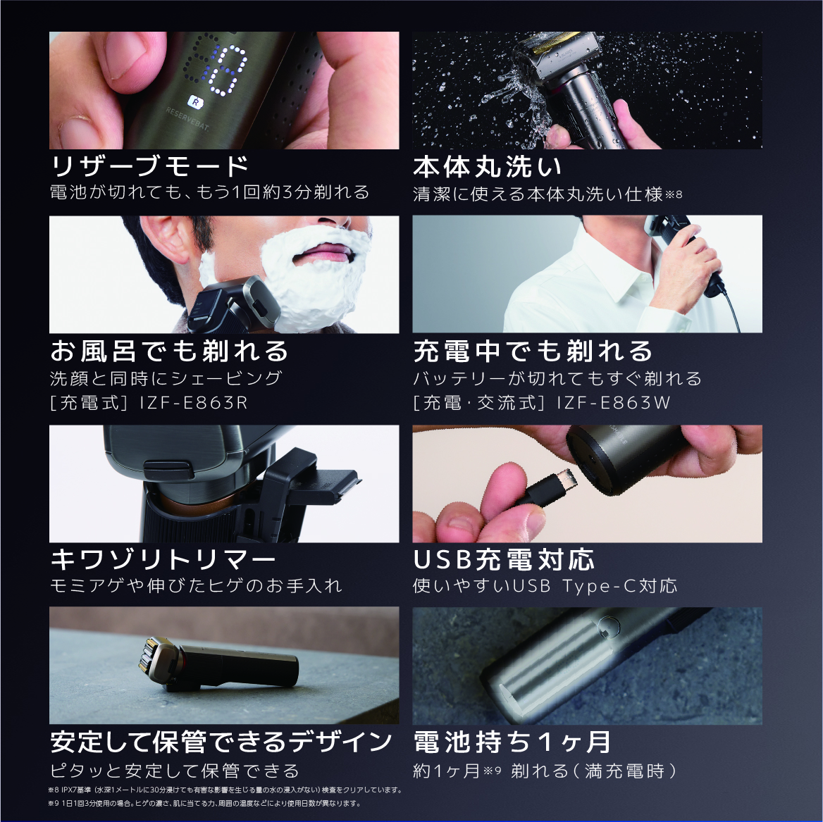 5月以降発送予定】IZUMI 充電・交流式6枚刃電気シェーバー（IZF-E863W