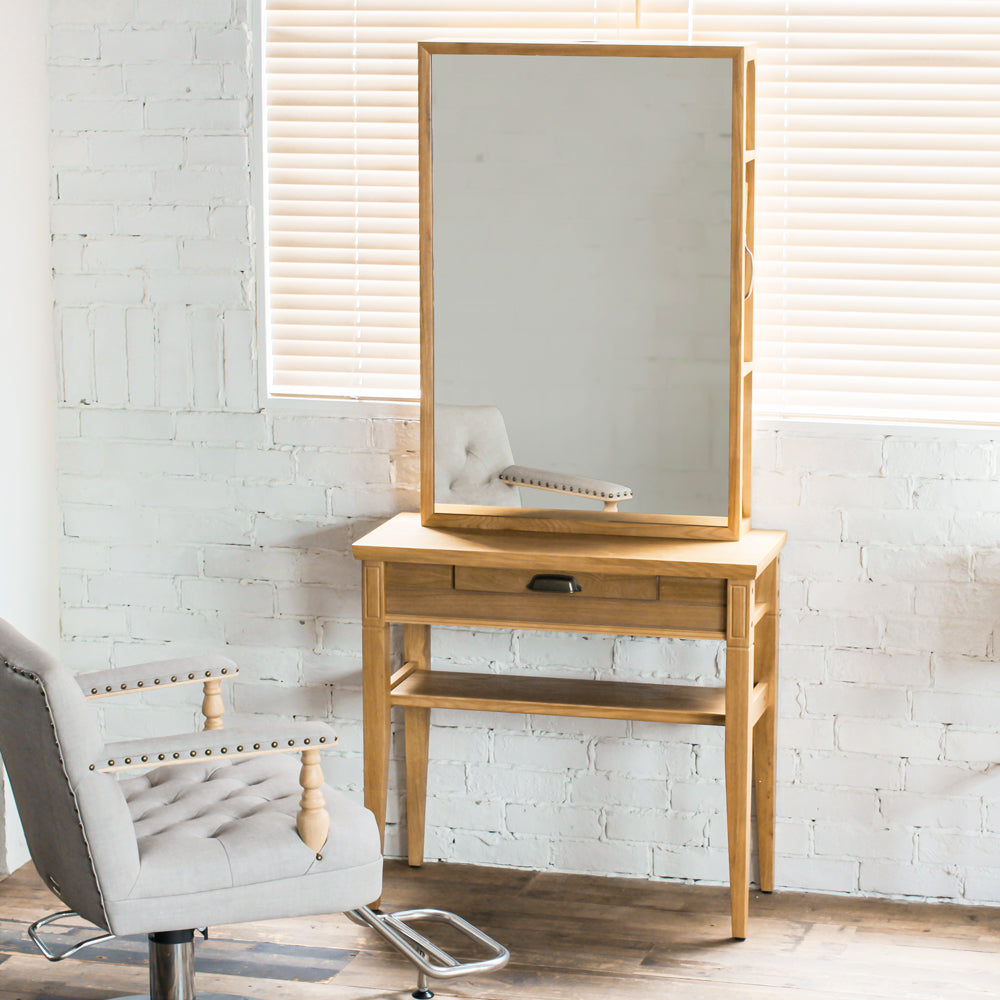 ヘアサロン |美容室 |セット面 |ミラー |ドレッサー | ウッド