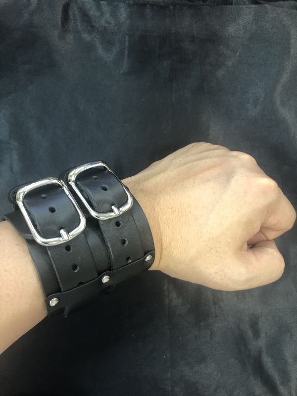 DSL Straps / 2.5” Wristband Black / リストバンド レザー - HR/HM