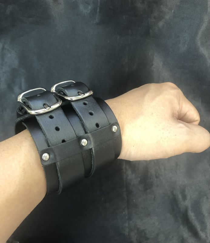 DSL Straps / 2.5” Wristband Black / リストバンド レザー - HR/HM