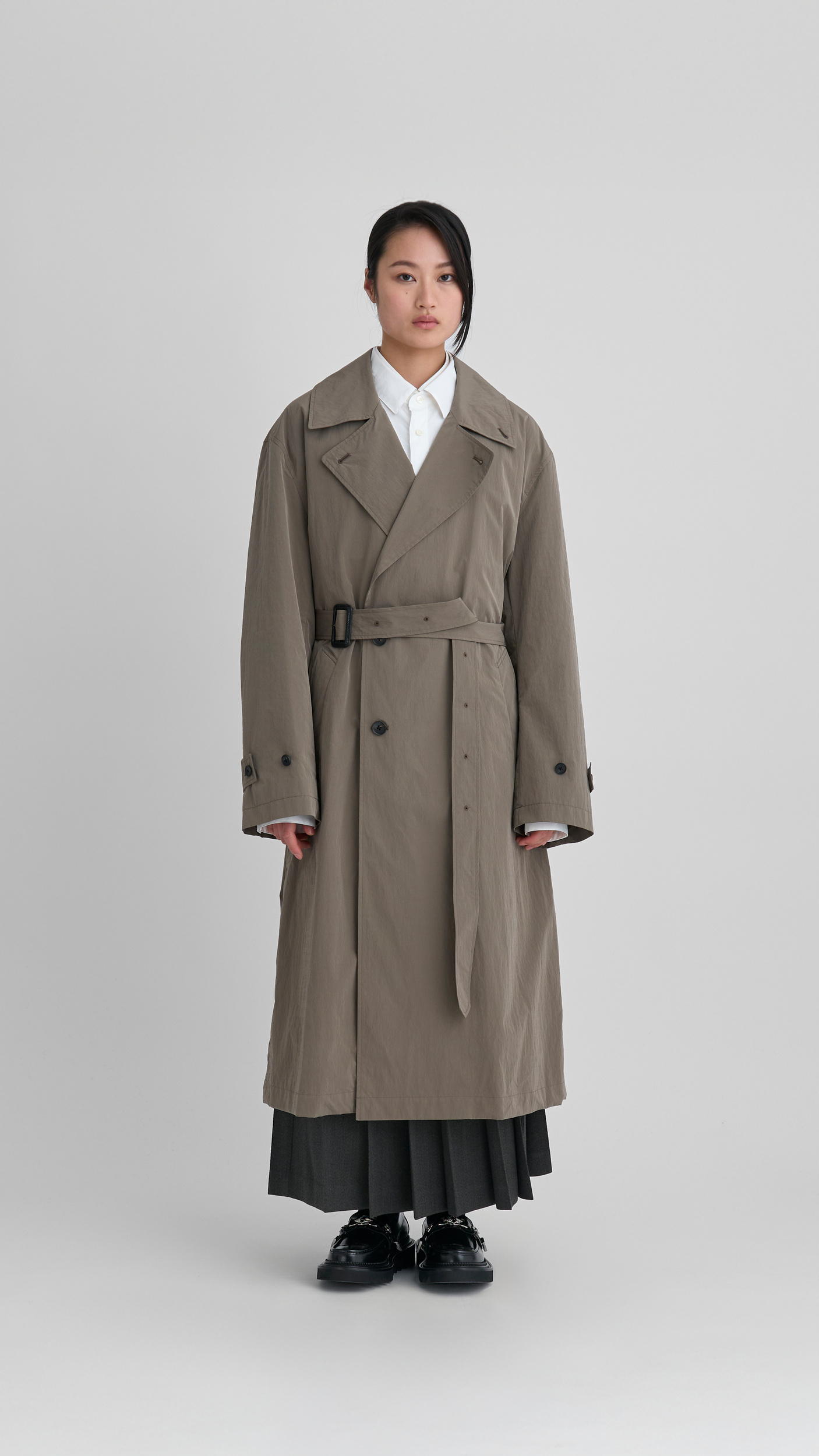 Future Present - SSSTEIN | Windproof Nylon Double Breasted Coat