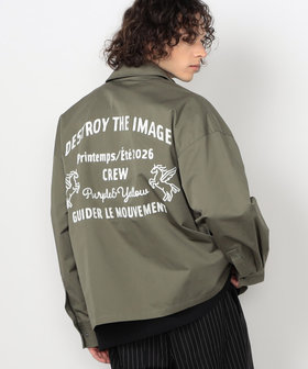 コットンセルロースツイル バック刺繍ブルゾン（55-02BO21-206