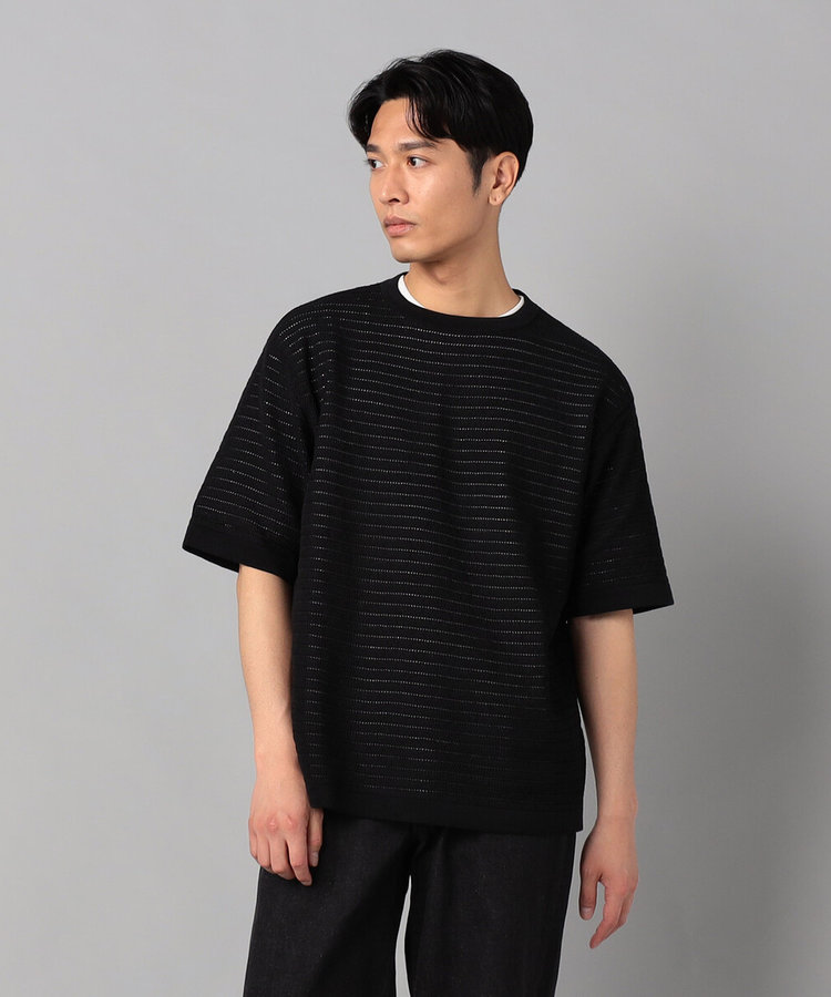 シアー透かし編みニット プルオーバー（59-36KK03-205）｜アルチザン