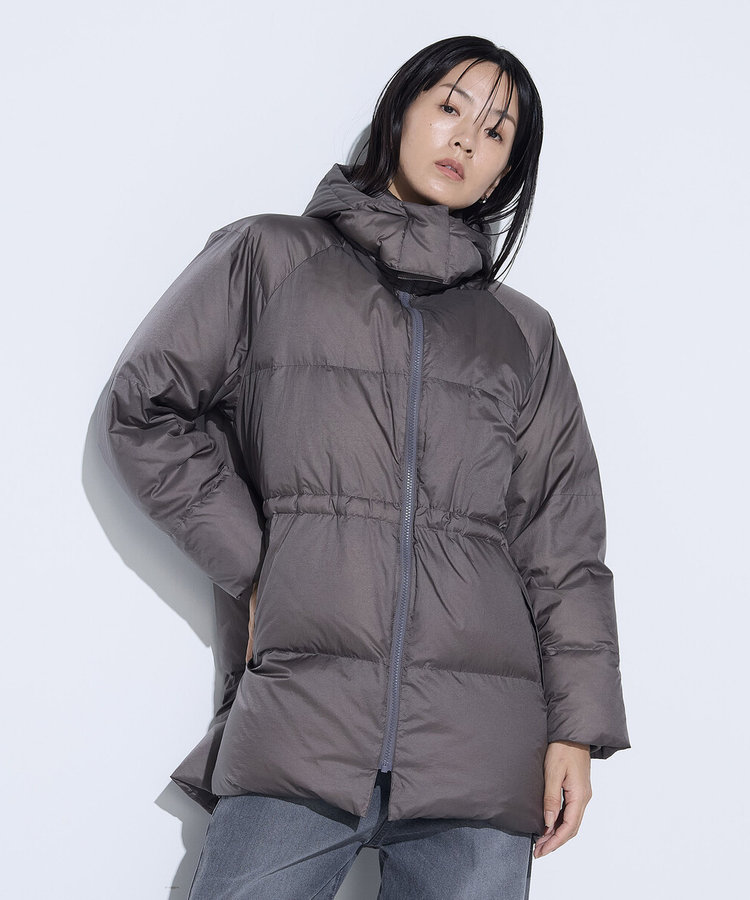 ライトナイロンタフタ フード付きダウンコート（15-28UM03-205