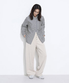 オーガニックキュプラ混 ストライプシャツ（21-04HM04-205）｜コムサ