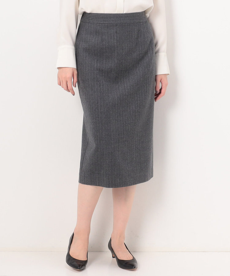 TALLサイズ 〕 【セットアップ対応】ウールストライプ スカート（34