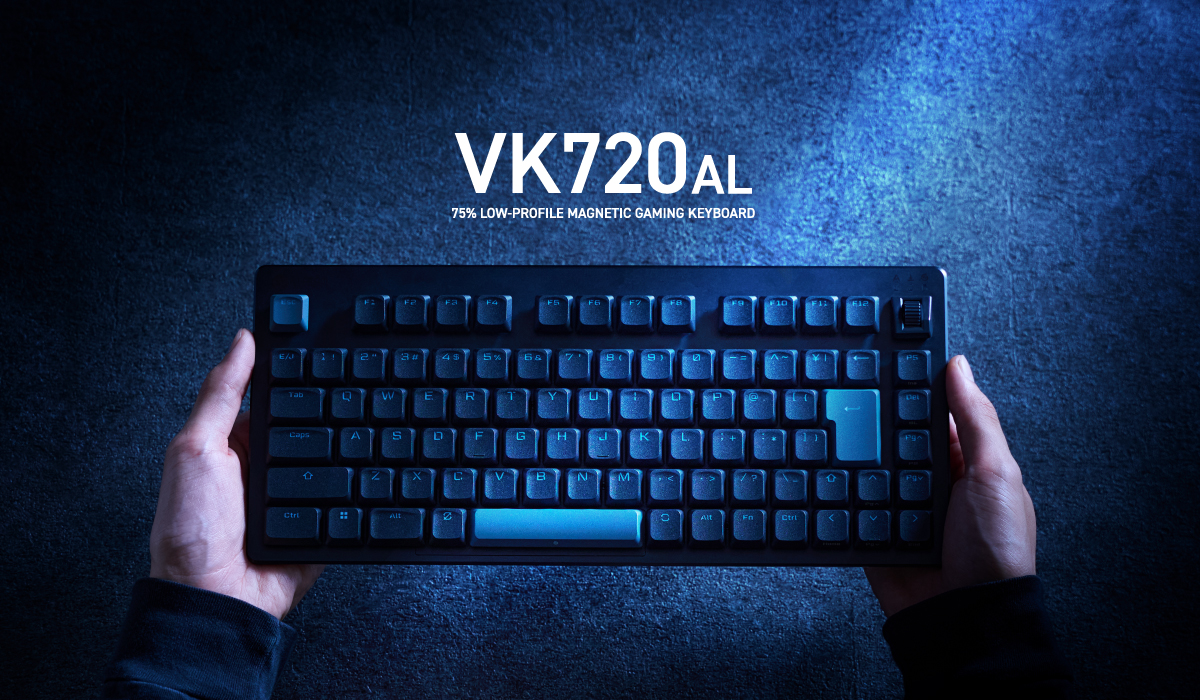 75%サイズでロープロファイルのゲーミングキーボード「VK720AL
