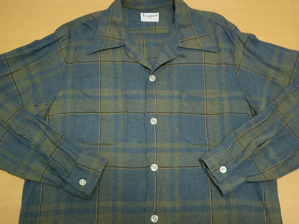 好配色! 60s 70s Cranbrook チェック柄 レーヨン usa製 ビンテージ