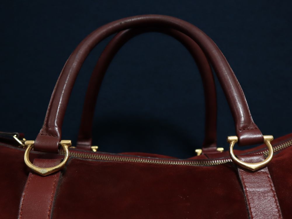 イタリア製 Cartier カルティエ マストライン ボストンバッグ スエード