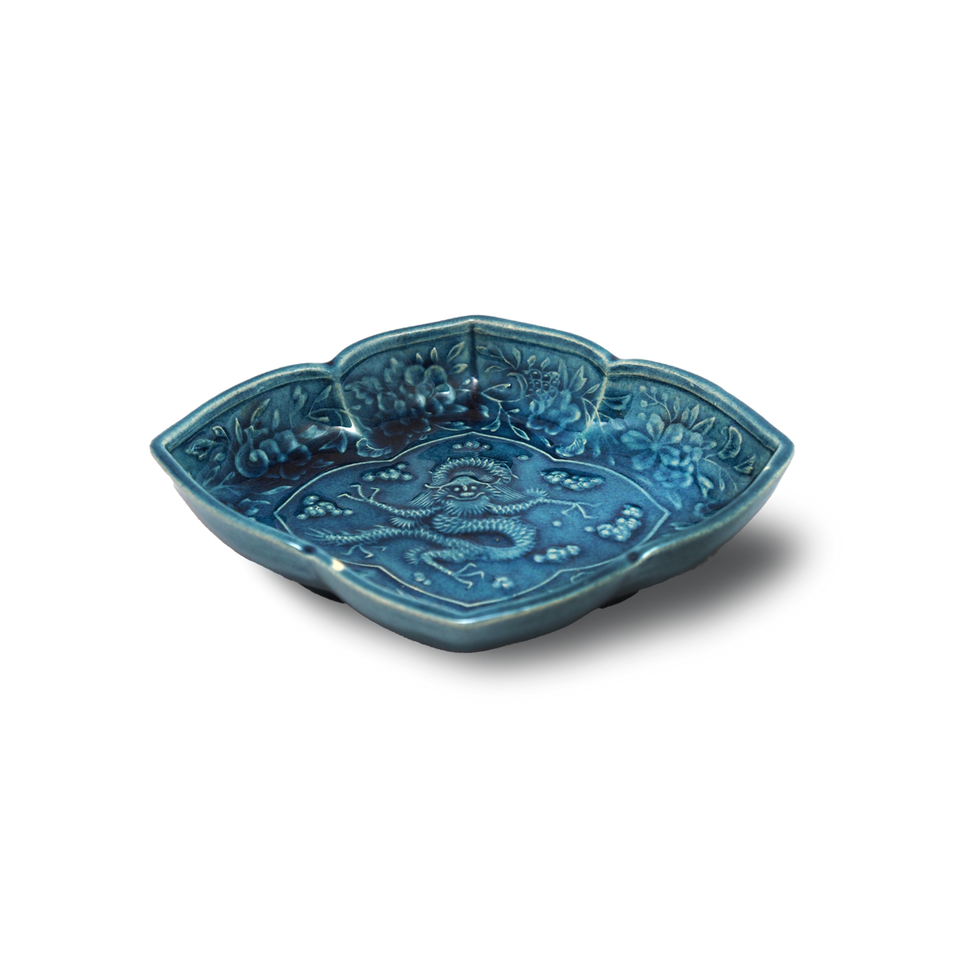 珉平焼菱形皿 (青・大) – Gallery Nisui