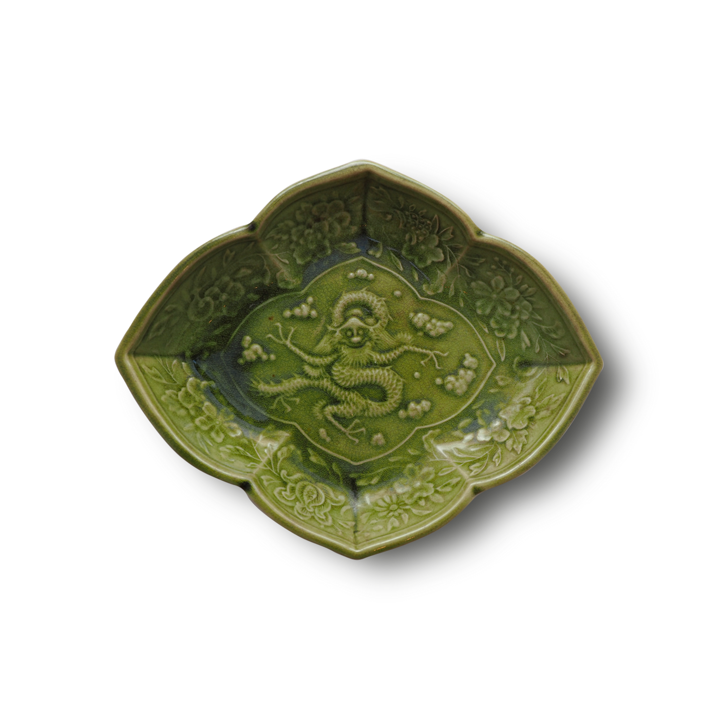 珉平焼菱形皿 (緑・大) – Gallery Nisui