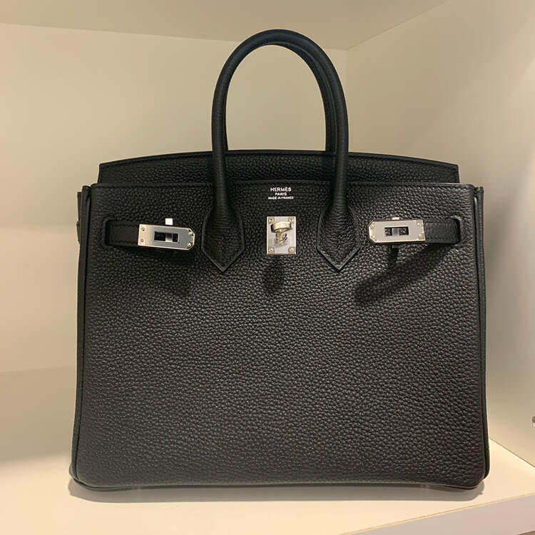 エルメス バーキン25 ブラック トゴ シルバー金具 Y刻印の買取実績