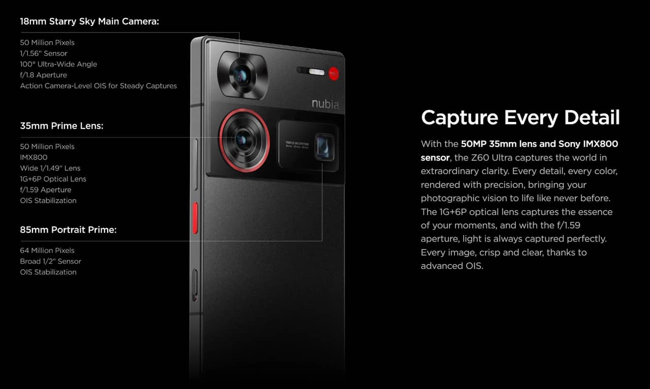 nubia Z60 Ultra（グロ版）のスペック・対応バンドまとめ！8 Gen 3に