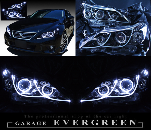 美品130系マークX前期 プロジェクターイカリング ヘッドライトEG