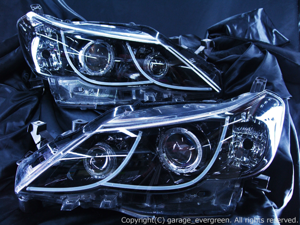 美品130系マークX前期 プロジェクターイカリング ヘッドライトEG