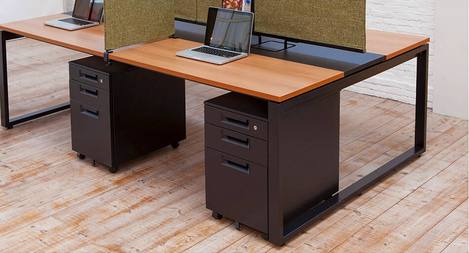 スチールワゴン サイドワゴン SHデスクワゴン 3段 鍵付き 幅396 奥行