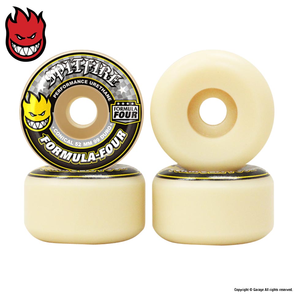 SPITFIRE WHEELS FORMULA FOUR CONICAL 99DU 52mm スケートボード