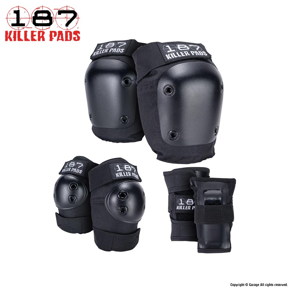 187 KILLER PADS ADULT SIX PACK S/M - BLACK スケートボード(スケボー