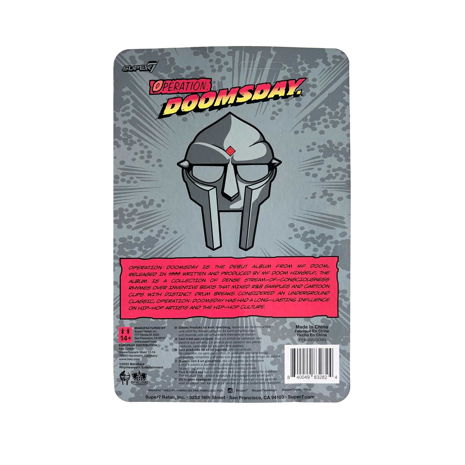 MF DOOM x SUPER7 - OPERATION: DOOMSDAY REACTION FIGURE – GAS DRAWLS