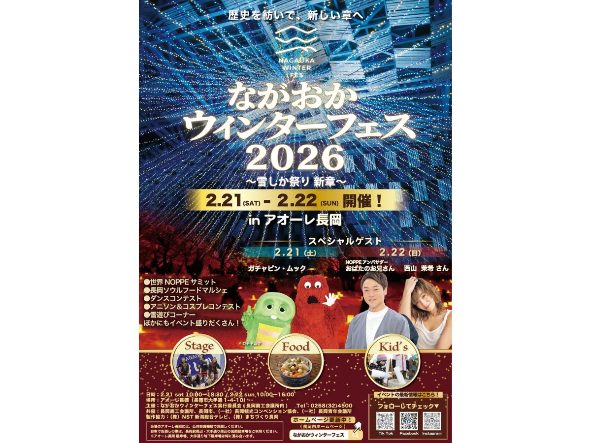 長岡市】「長岡雪しか祭り」の後継イベント『ながおかウィンターフェス