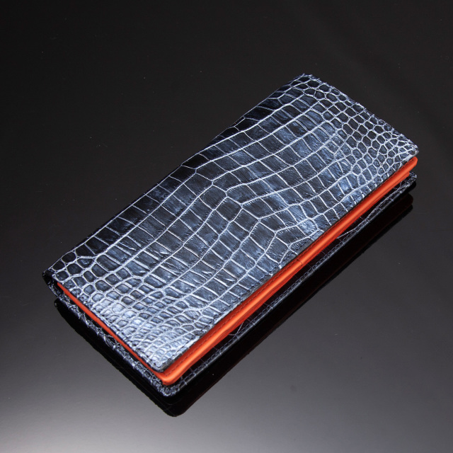 クロコダイルロングウォレット8枚カード[M0703]クロコダイルレザー
