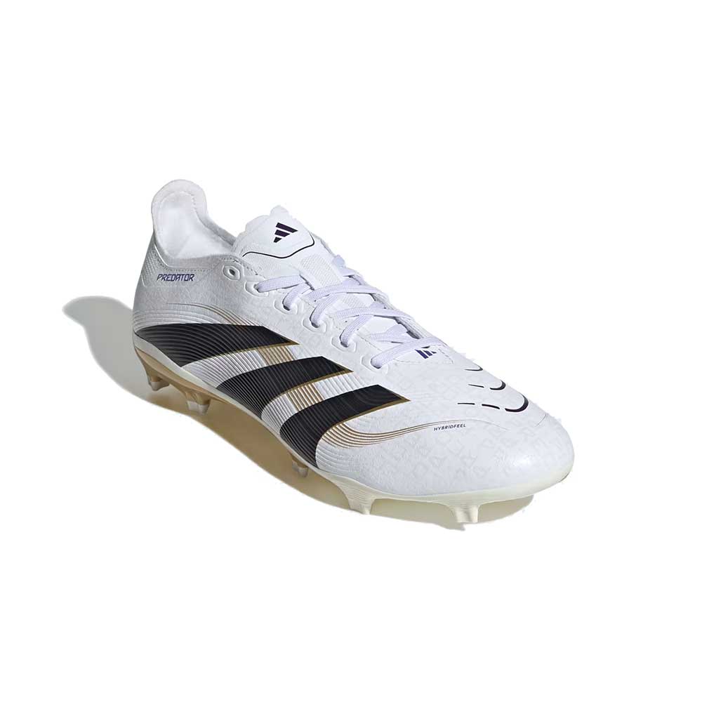 Predator League FG/MG Soccer Cleat - Cloud White/Core Black/Gold