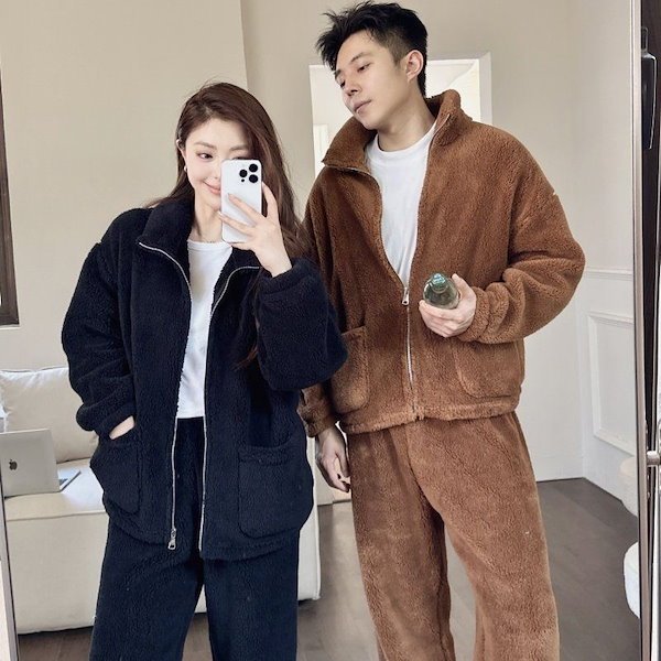 Qoo10] スリープウェア 冬 コーラル・ベルベット