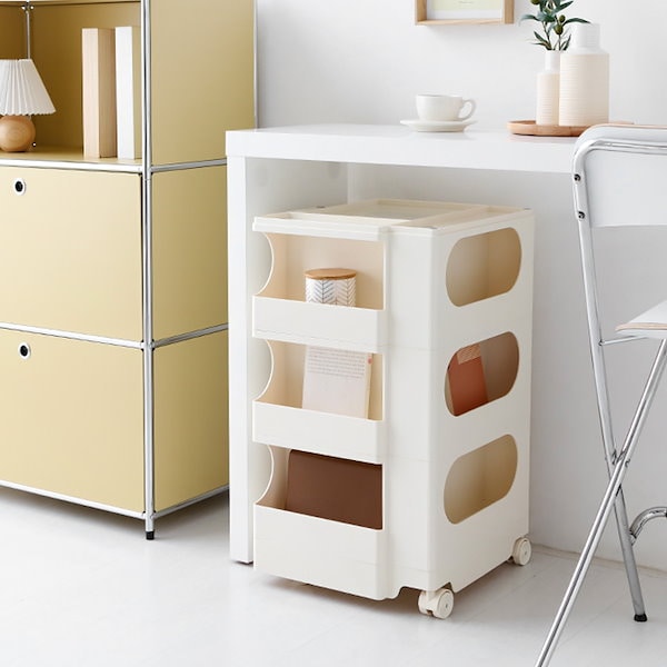 Qoo10] MARKET B BINGEURI 回転式収納ワゴン キャ