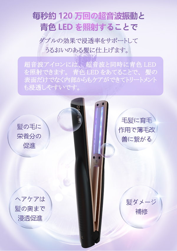 Qoo10] DEMUXI 正規品 超音波アイロン 超音波ヘアトリー