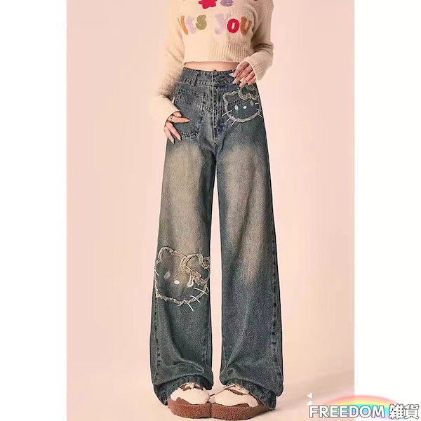 Qoo10] 2024新品 キティちゃん ジーンズ ワ