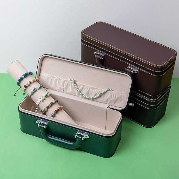 Qoo10] 大容量ヴィンテージレザーブレスレット収納