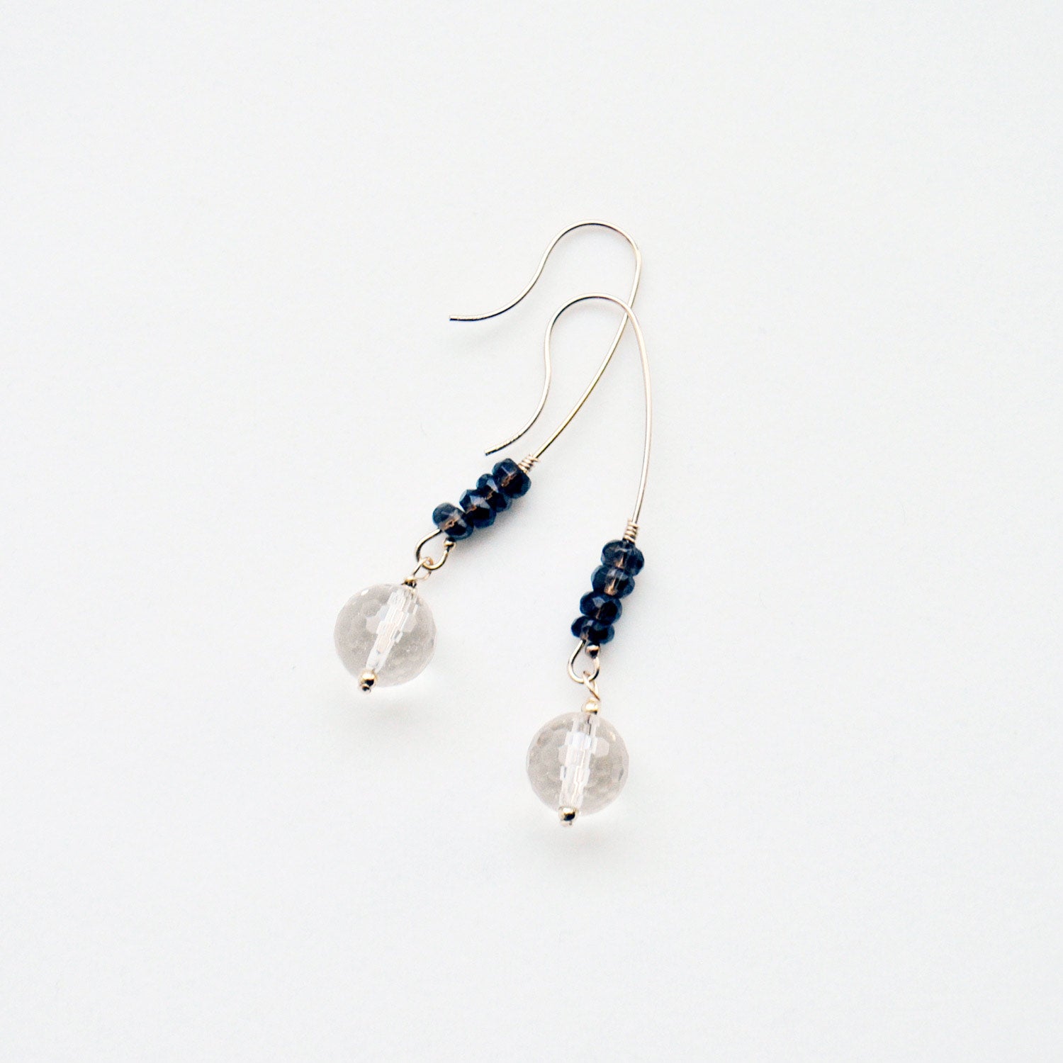 シャンパンクォーツ × スモーキークォーツピアス Champagne Quartz