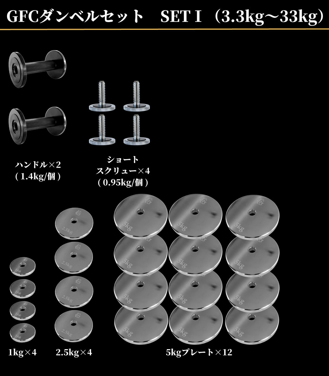GFCダンベルセット SETⅠ（MAX33.3kg） – GentlemanFitnessClub