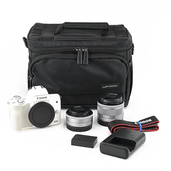 キヤノン ミラーレス一眼カメラ EOS Kiss M ホワイト ダブルレンズ